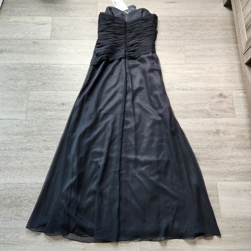 Belsoie Jasmine L1009 Black Dress Womens 12 Bridesmaid Strapless Gown - Picture 9 of 16